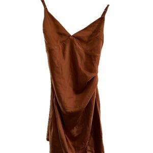 Elegant Brown Slip Dress